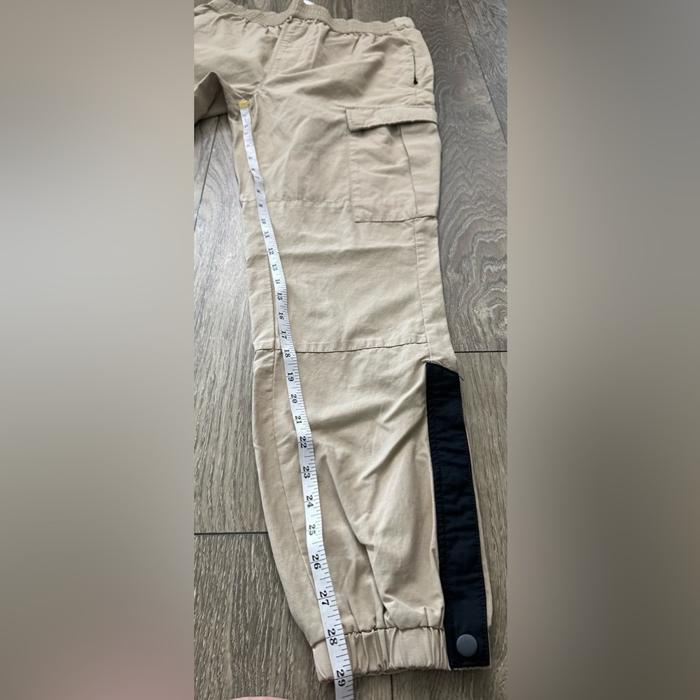 Topman Tan Cargo Pants with Elasticated Cuffs 🏷️ - Picture 3 of 11
